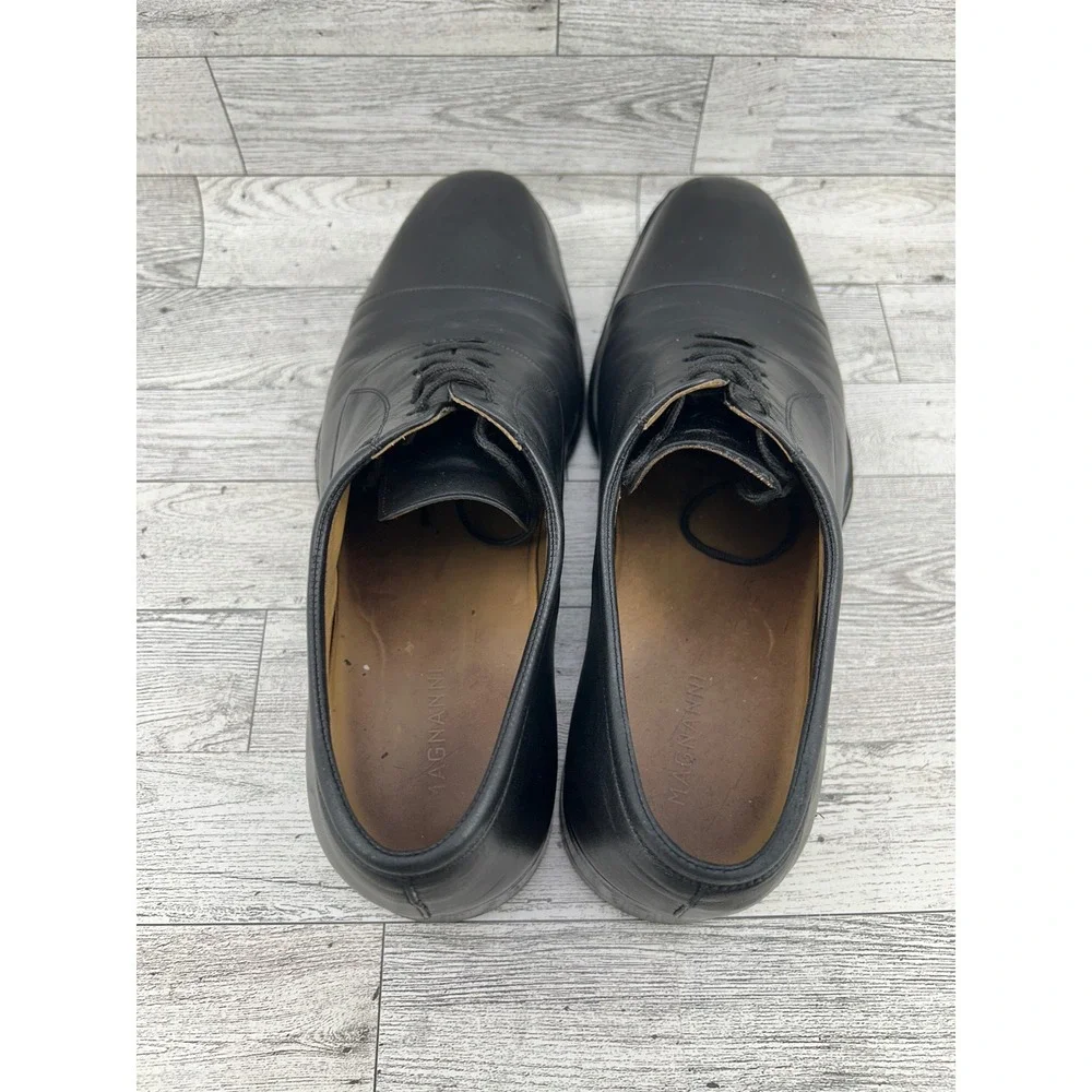 Magnanni Cap Toe Oxford Shoes‎ Black Leather Men Dress Formal Business Size 12